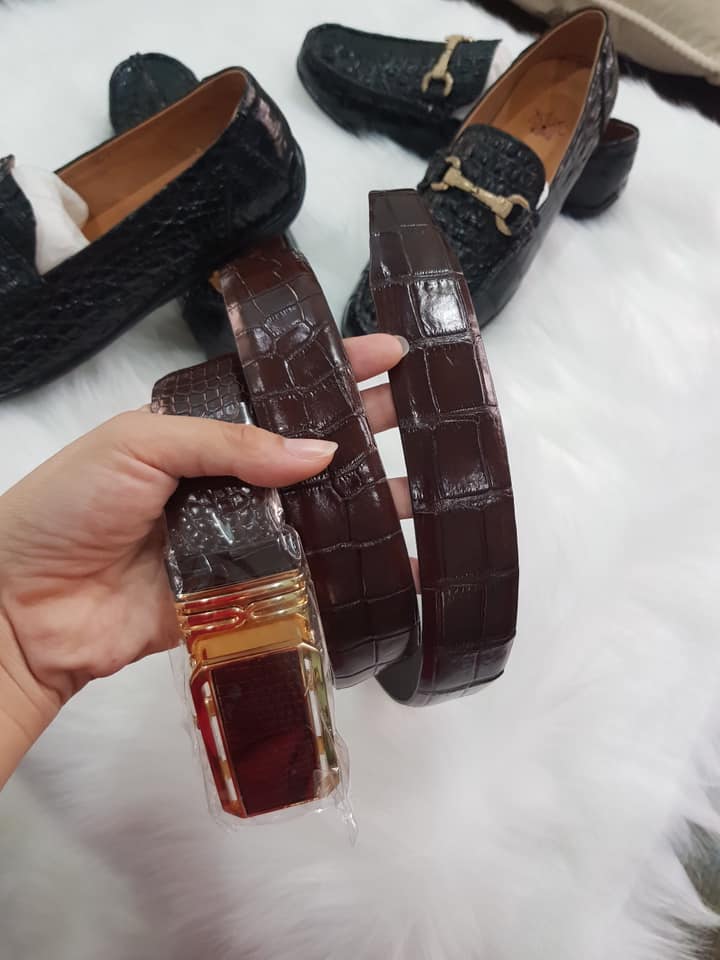 Dây Nịt Thắt Lưng Da Cá Sấu Thật
